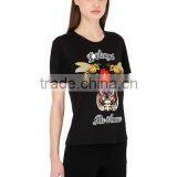 New Womens Cotton Silk Screen Printed T-Shirt Customize Ladies O Neck Short Sleeve Printed T Shirts thumbnail-3
