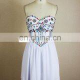 Real Sample Sweetheart Neckline Stone Beaded Chiffon Short Formal Cocktail Dresses thumbnail-3