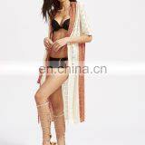 Chiffon Detail Drawstring Waist Crochet Kimono Fashion Kimono Pattern Beach Wear thumbnail-5