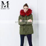 2016 Top Selling Fashion European Outwear Warm Raccoon Fur Collar Hood Winter Jacket Parka thumbnail-6