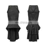 Q-276 Punk Rave Black Military Uniform High-low Fishtail Skirt thumbnail-1