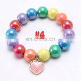 Kids Rainbow Bracelet Girl Colorful Beads Bracelet With Scale Alloy Pendants 10Colors Gift thumbnail-4