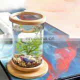 Desktop Eco Bottle Creative Office Tempered Glass Micro Landscape Tank Rotating Bedroom Fish Tank Fish Tank Mini Small thumbnail-2