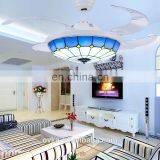 Factory Direct LED Stealth Ceiling Fan Light Fan Lights Tiffany Restaurant Stealth Children Fan Light Bedroom Decoration thumbnail-2