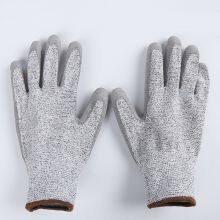 Anti Cut Level 5 13G HPPE Wire PU Coated Gloves Cut-resistant thumbnail-4