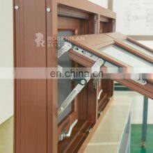 French Casement Window Double Glass Wooden Color Aluminum Frame Window Aluminium Double Hung Windows thumbnail-4