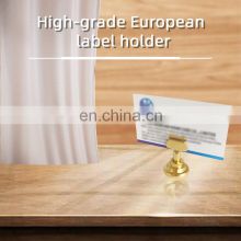 Baking Dessert Shop Gold the Price Tag Business Card Display Holder Small Metal Label Clip Label Business Card Holder thumbnail-3