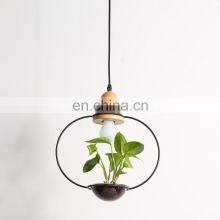 Indoor Decoration Pendant Lamp Black White Vintage Simple Nordic Chandelier Small Fresh Green Plant Pendant Light thumbnail-4