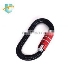 UIAA Certificate 25kn Gold Black Custom Logo Oem Accepted O Shaped Safety Climbing Aluminum Carabiner Hook thumbnail-5