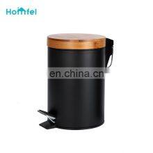 Entry-level Basic 3L 5L 12L 20L 30L Stainless Steel Round Pedal Bin Bamboo Lid Soft Close Inner Bucket Home Bathroom Kitchen thumbnail-3