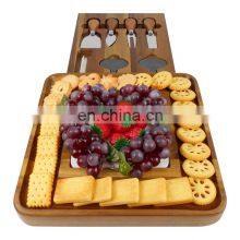 Large Thick Wood Cheese Board Plate Charcuterie Board Platter Set Serving Tray With Cutlery Set For Birthday thumbnail-5