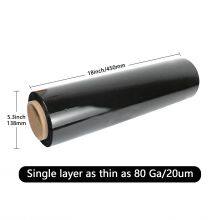 Black Color and Transparent High Barrier Flexible PE Stretch Film Wrap Soft Glossy Surface for Warehouse Packing thumbnail-2