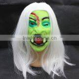 Best Selling Green Halloween Latex Mask Luminous Long Hair Latex Ghost Mask Sale Scary Mask Latex thumbnail-5