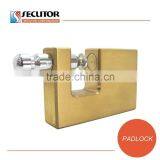 Rectangular Heavy Duty Brass Padlock and Key thumbnail-2