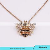 Unique Elements Crystal Necklaces Gold Bee 18K Rose Gold Pendant Necklace