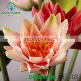 Greenflower 2016 Wholesale NaturalTouch Latex PU China Waterlily Artificial Flowers Latus for Wedding Decoration thumbnail-3