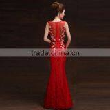 Women's Red V-Neck Print Floor-Length Dress thumbnail-3