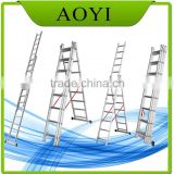 3 section combination step aluminum extension ladder