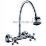 Brass Kitchen Mixer, Chrome Finish, 360 Degree Turn Flexible Hose and 2 Functions Flow Shower Head thumbnail-3