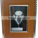 Upscale leather & aluminum photo frame ZD305F