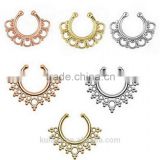 Hot selling Faux septum Indian Flower fake nose ring