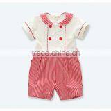 Davebella Summer New Cotton Striped Short-sleeved One-piece Baby Suit Baby Coveralls DB164 thumbnail-1
