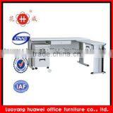 Modern K-D MDF Desktop Steel L-Type Office Desk With Movable Cabinets
