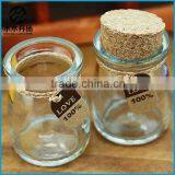 100ml Pudding Glass Bottle With Wood Cork Glass Milk Bottle for Sale