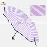 Stripe Hand Open Folding Umbrella in Purple Color thumbnail-5