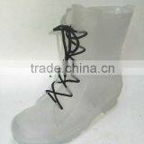 B-1213 PVC transparent Women Horse riding Martin Rain boots