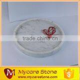 Luxury Italy Carrara White Square Marble Tray thumbnail-5
