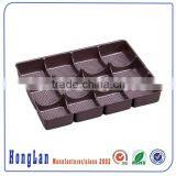 Hot sales disposable custom food tray Good Style Brown Plastic Inserted chocolate Tray