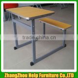 Cheap single seat attached school desk and chair