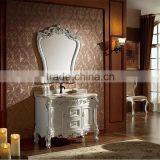 WTS16033 39 Inch Antique White Handcrafted Solid Wood Bath Furniture Single Sink Bathroom Vanity Drawers