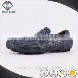Supper Soft Comfortable Driving Men Shoes Blue Moccasins Shoes With Stick