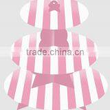 3 Tier Cardboard Pink Party 3 Tier Stripes Cupcake Stand Cup Cake Stand Cupcake Stand Holder Tower Tree Pink Polkadots thumbnail-1