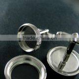 16mm Setting Silver Round 3mm Deep Bezel Tray Charm Floating DIY Photo Cufflinks,wedding Cuff Links Blanks Supplies 1500038 thumbnail-2