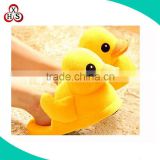 soft custom yellow duck slipper,kids plush cute yellow duck slippers