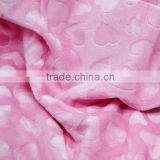 China Manufacturer Hot Sale Pink Colored Heart Brushed Minky Fabric