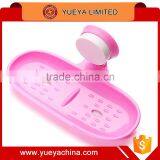 Plastic Bathroom Soap Dish Holder Corner Shower Rack Bath w Suction Cup thumbnail-1