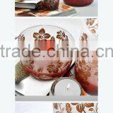 Red White Candle Jars Wholesale Frosted; Frosted Glass Jars thumbnail-3