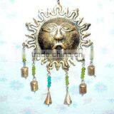 Metal Sun Bell Hanging Decoration, India Wall Hanging Decoration, Metal Wall Art Decor, Christmas Hanging Decoration thumbnail-1