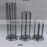 Brass and Glass Votive Lantern With Antique Finish thumbnail-1