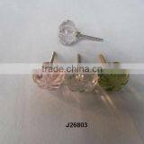 Knobs, Glass Knob With Brass Base Available in All Colours