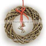 Hot Sell Christmas Wicker Wreath With Lights and Bells,grey Hanging Christmas Wreath thumbnail-1