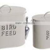 Set of 2 Oval Metal Pet Feed Tin Container thumbnail-3