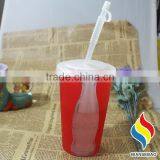 Customized Logo Plastic Tumbler With Lid and Straw thumbnail-3