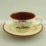 Double Glaze Custom Decal Ceramic Cup and Saucer thumbnail-1