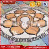 Orange Beige Flower Waterjet Marble Tiles Design Floor Pattern thumbnail-2