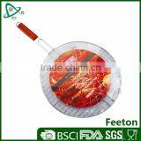Made in China Steel Round Bbq Wire Grill Rack With Wooden Handle thumbnail-1